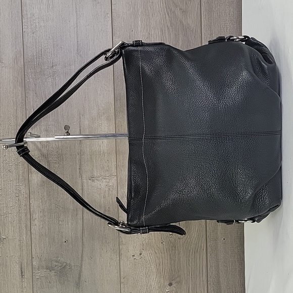 Coach Handbags - Coach Black Pebble Leather Shoulder Bag F15064